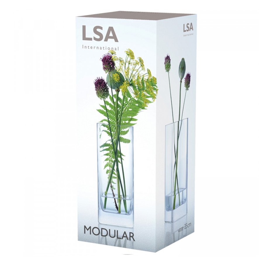Ваза прямоугольная 25 см Modular LSA INTERNATIONAL - 253357 Прозрачный  - Вид №5