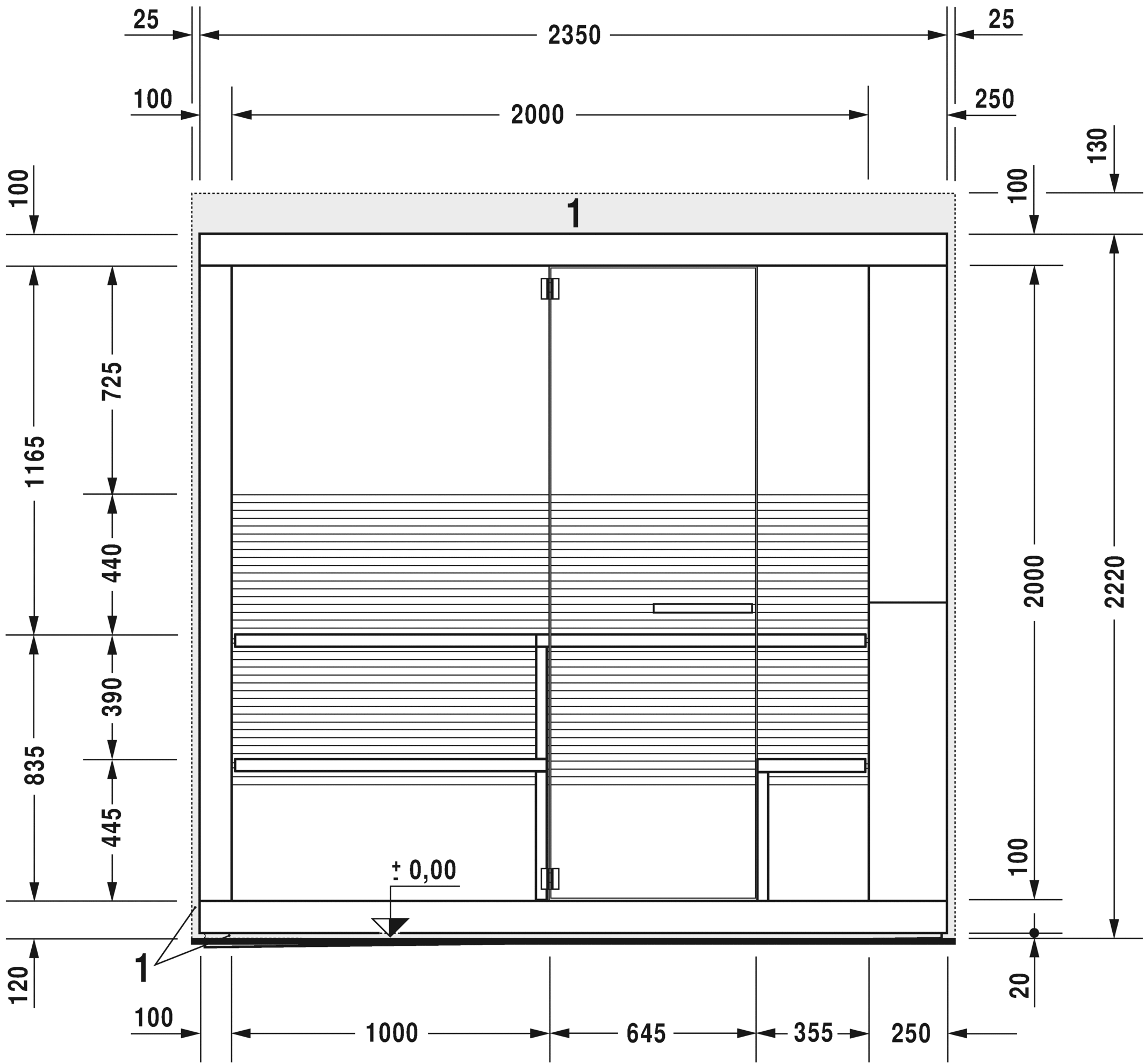 750113002011000 Сауна Inipi, пристенный и угловой вариант Inipi #7501 2350 x 1170 x 2220 мм
Исполнение: американский орех (нат.шпон) Белый глянцевый декор Duravit  - Вид №6