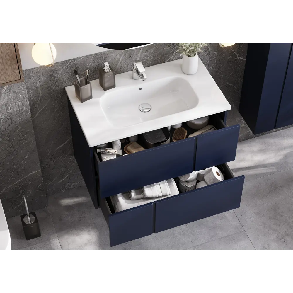 Тумба под раковину подвесная Roca Pilar 80 см цвет синий STLM-2177477 - Вид №6