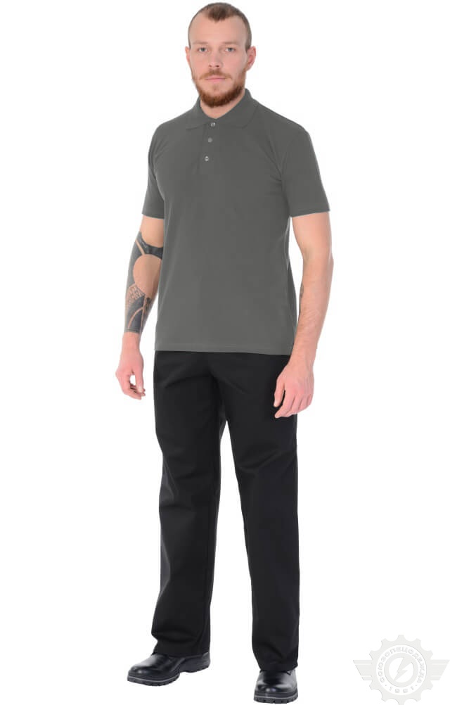 66373 Тенниска-поло темно-серая  Одежда для салонов красоты  размер S (46) Спецодежда  - Вид №8