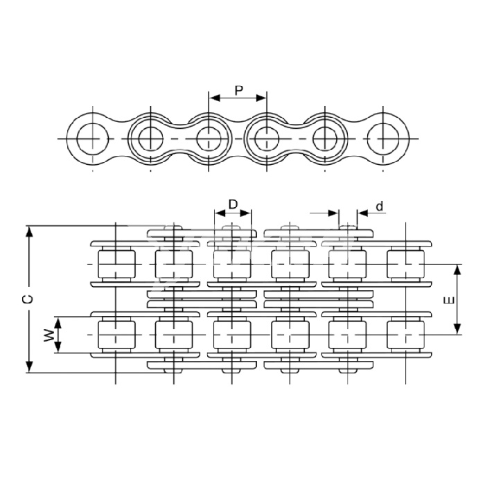 IS4397 Цепь приводная роликовая двухрядная 10B-2 ISKRA  - Вид №2