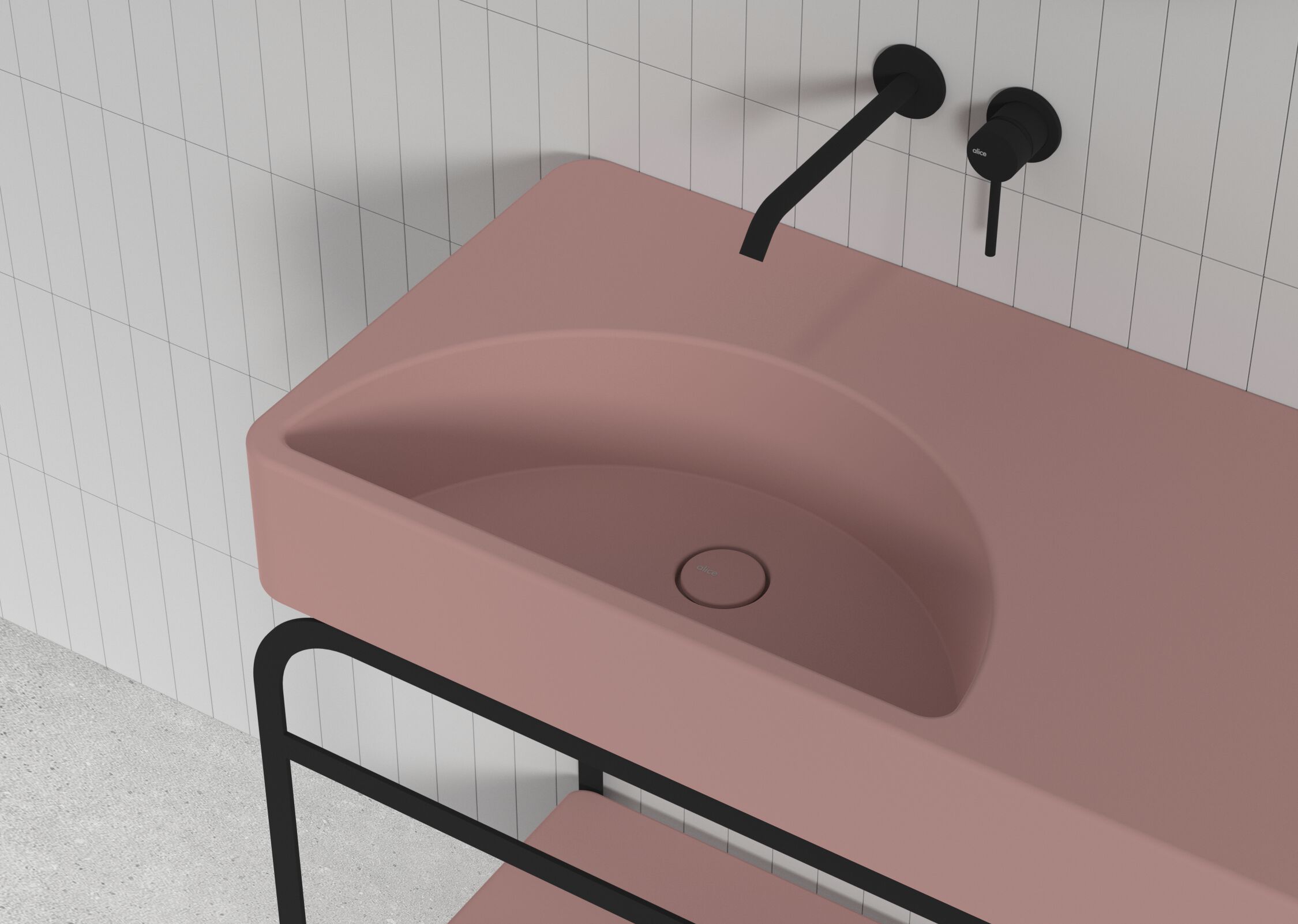 Керамическая раковина с одной столешницей Alice Ceramica Lunaris ARCH-00089088 - Вид №3