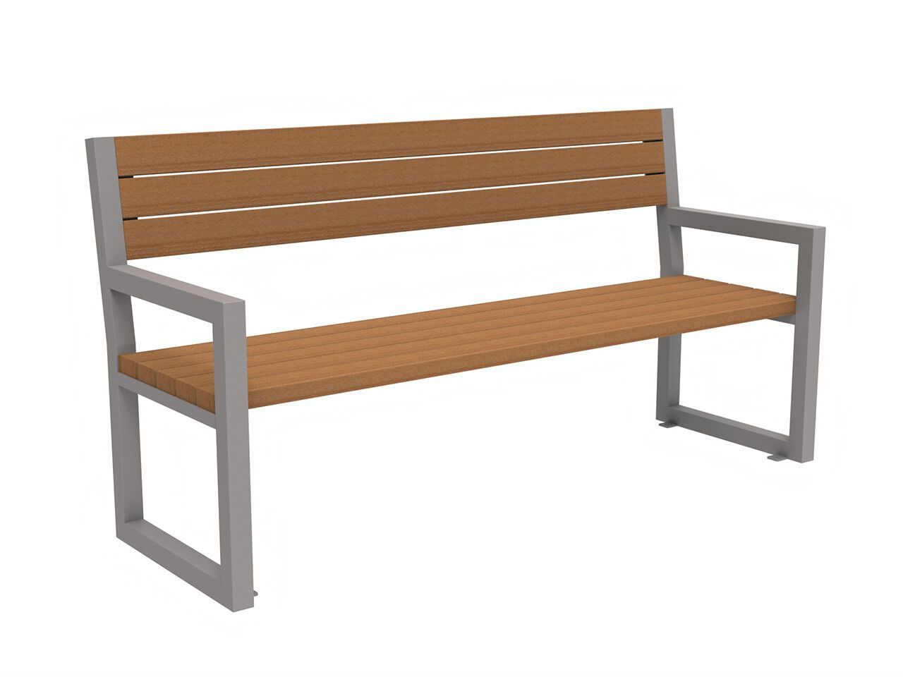 Стальная и деревянная скамья со спинкой Lazzari COPENAGHEN ARCH-00022649 - Вид №3