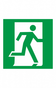 68587 Знак "Выход здесь " ( E 01-02 )  Эвакуационные знаки размер 100 х 100 мм