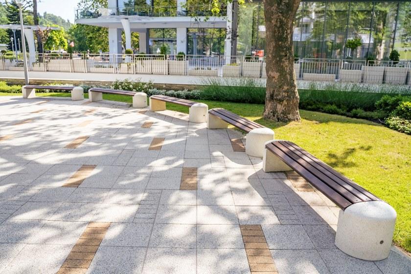 ENCHO ENCHEV - ETE Скамейка из бетона и дерева без спинки  40  - Вид №3