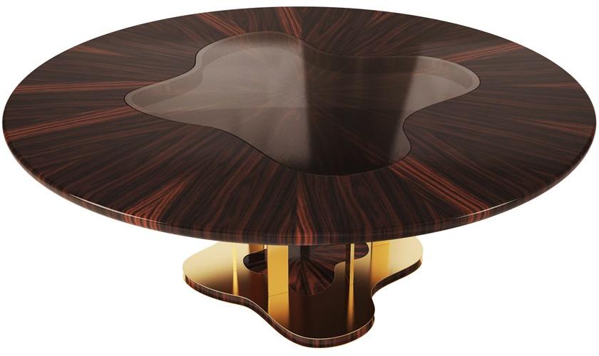 Malabar Круглый обеденный стол из фанерованной древесины Marina sun-id-1498661 - Вид №1