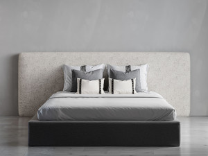 Двуспальная мягкая кровать из ткани