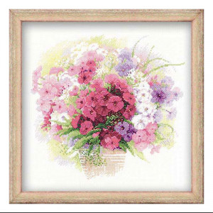 1069 Набор для вышивания Акварельные флоксы 30 х 30 см RIOLIS Сотвори Сама