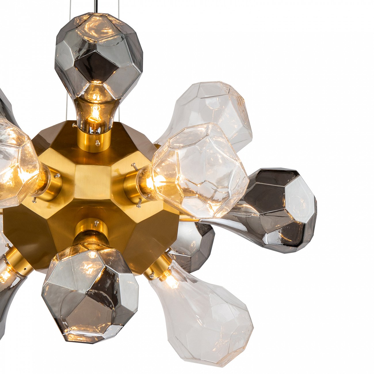 Светильник подвесной на 12 ламп 45х60 см латунь Delight Collection KR1197P-12 brass,/clear DELIGHT COLLECTION ДИЗАЙНЕРСКИЕ 00-3883155 Золото;прозрачный  - Вид №1
