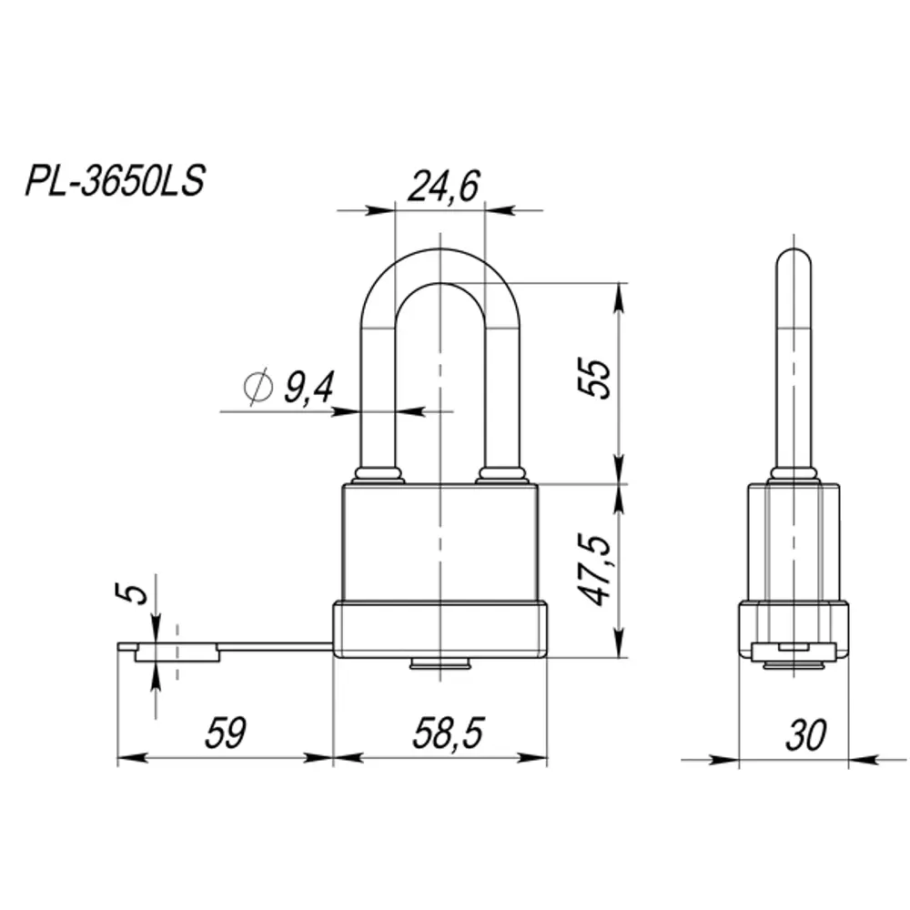 Замок навесной Fuaro PL-WEATHER-3650 LS 47.5x24.6 мм сталь STLM-2042055 - Вид №2