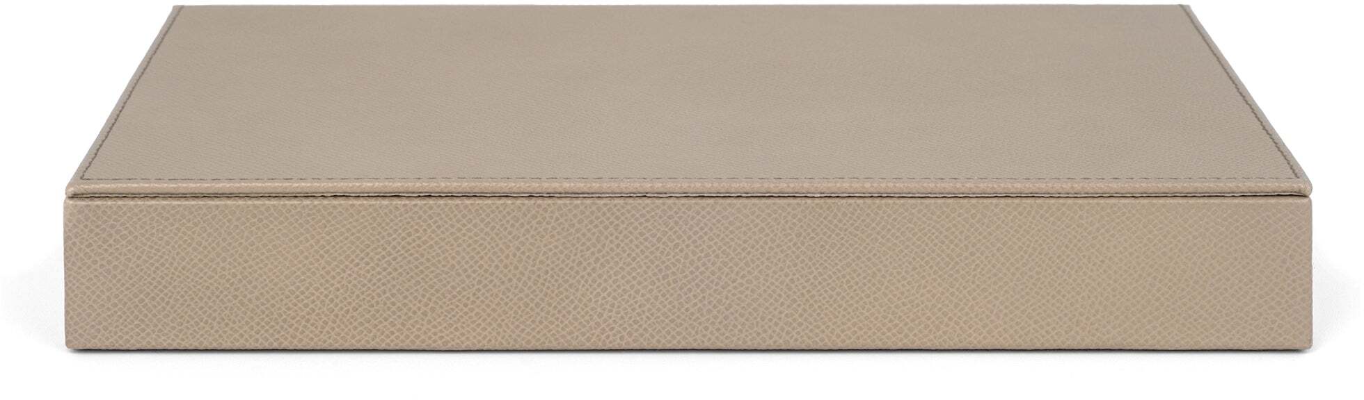 Прямоугольная большая коробка - 27,3X15,5XH4 см / зернистая кожа_coffee