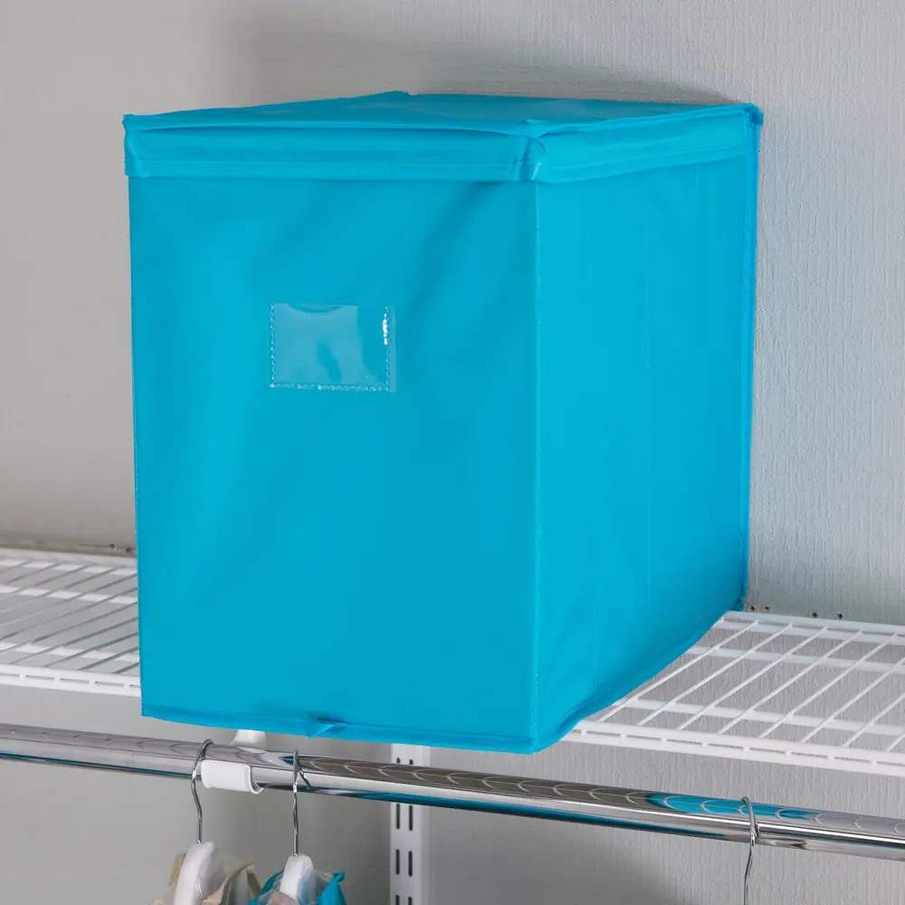 Короб для хранения с крышкой Spaceo 27х36x44 см нетканый материал цвет голубой STLM-2078368 - Вид №3