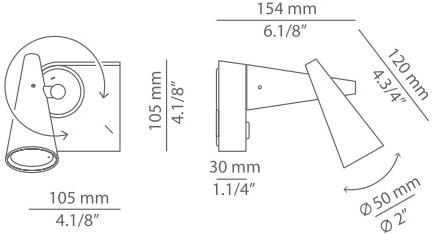 Estiluz Регулируемый светодиодный настенный светильник Cornet A-3330 - Вид №8
