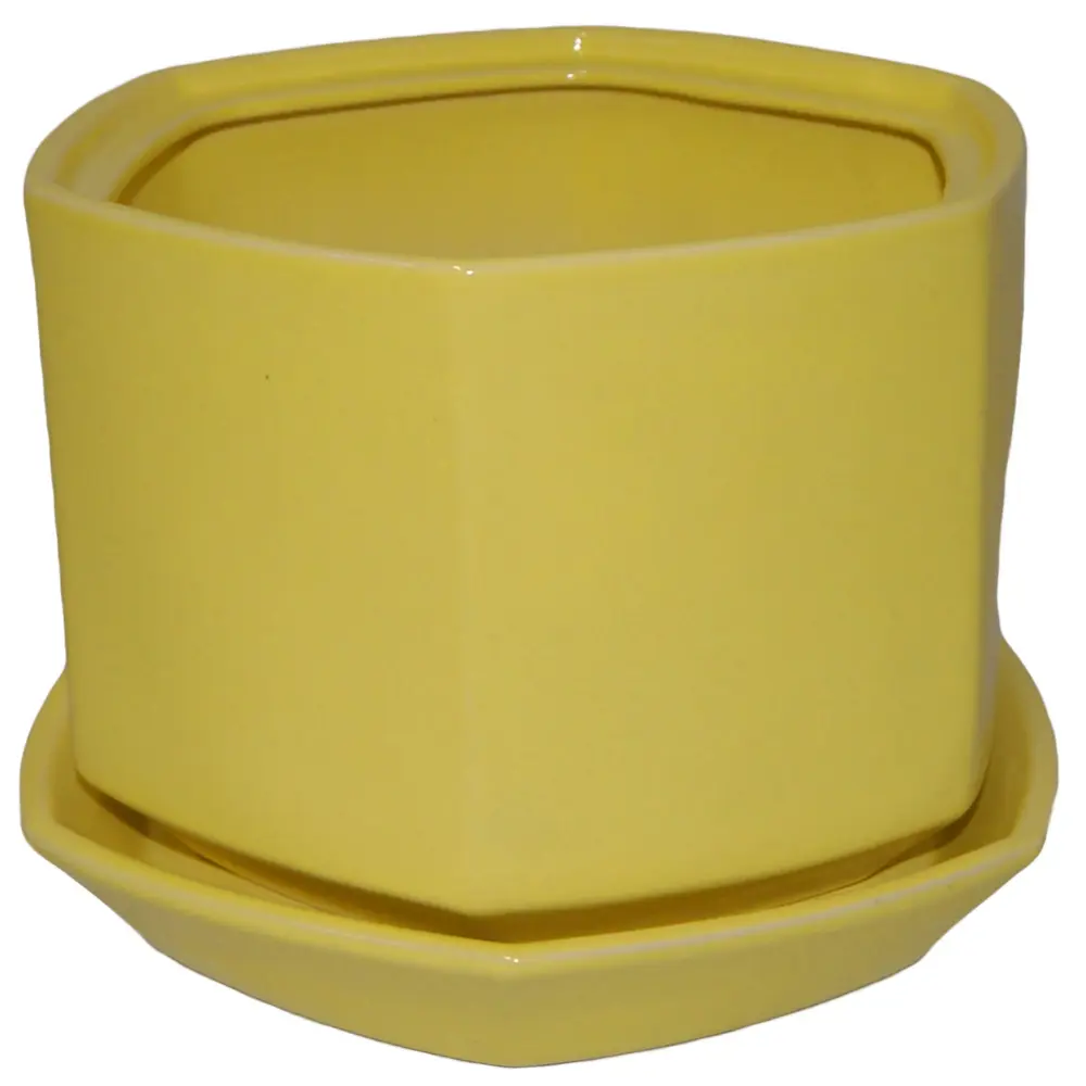 Горшок цветочный Goncar Меркурий 11x13.5x11 см v1 л керамика жёлтый 82126337 STLM-2195928 GONCHAR