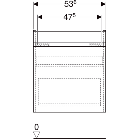 501.904.01.1 Шкафчик для раковины Geberit Renova Plan, с одним выдвижным ящиком и одним внутренним выдвижным ящиком Geberit  - Вид №46