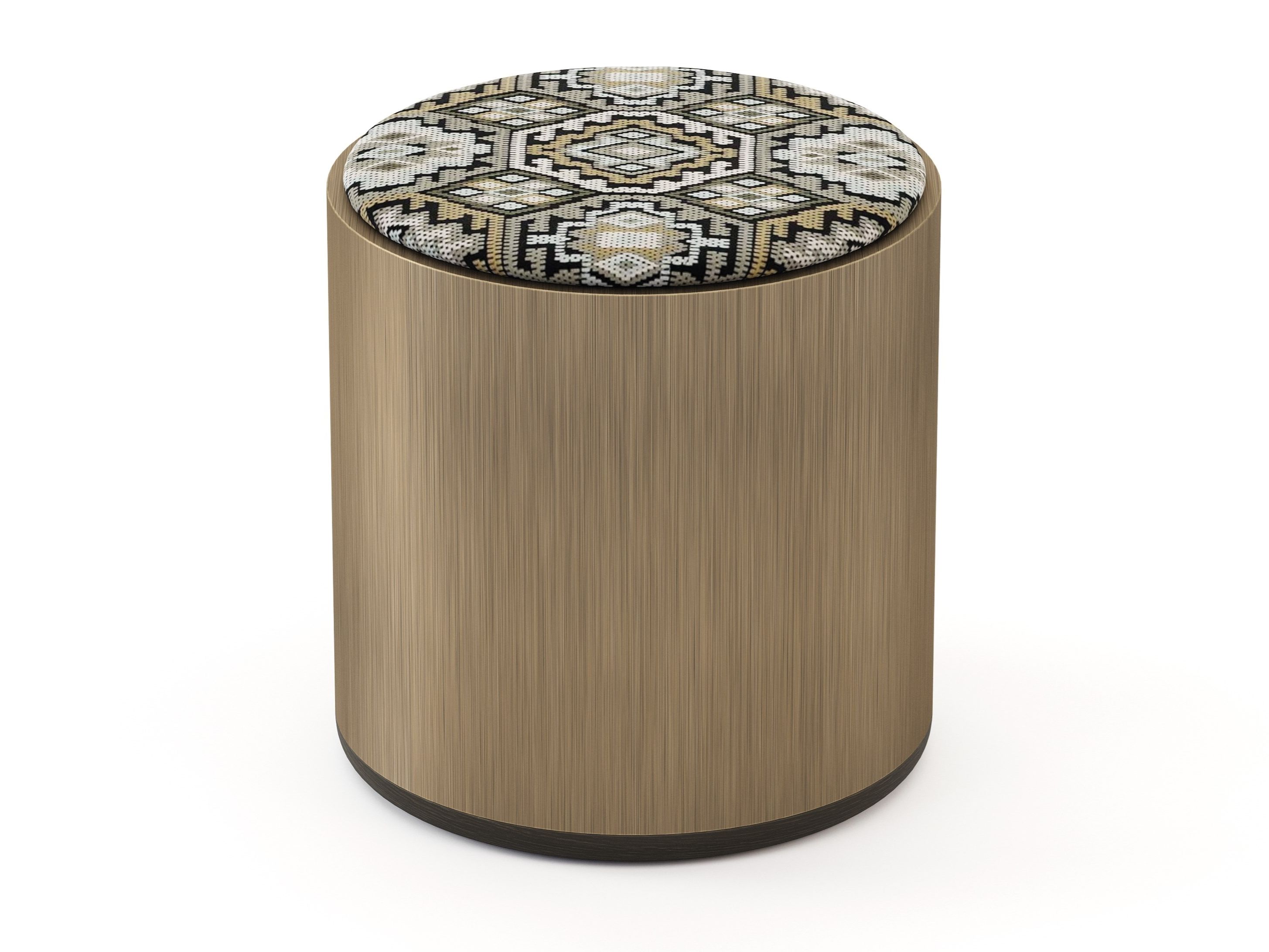 Круглый пуф из шпона Stylish Club His &amp ARCH-00044604 - Вид №1