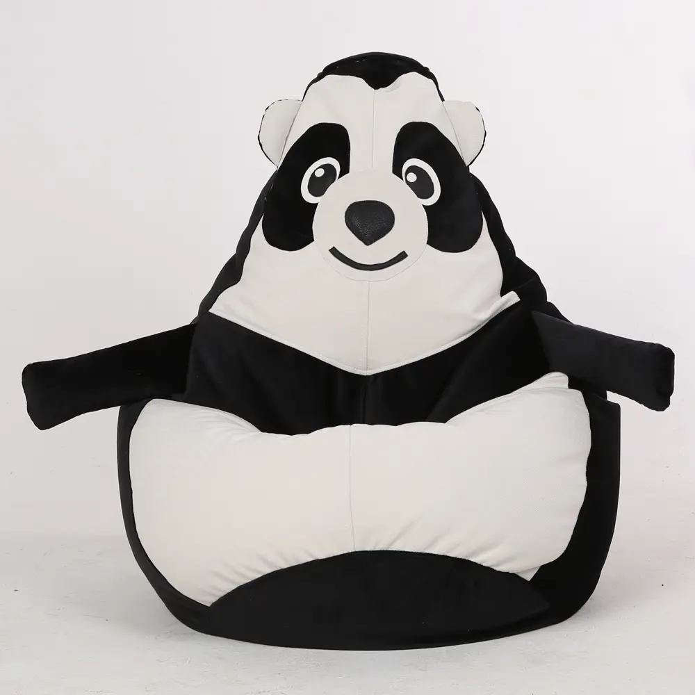 Кресло-мешок вельвет Панда черно-белый 120x80 см Santreyd STLM-2196486 - Вид №1