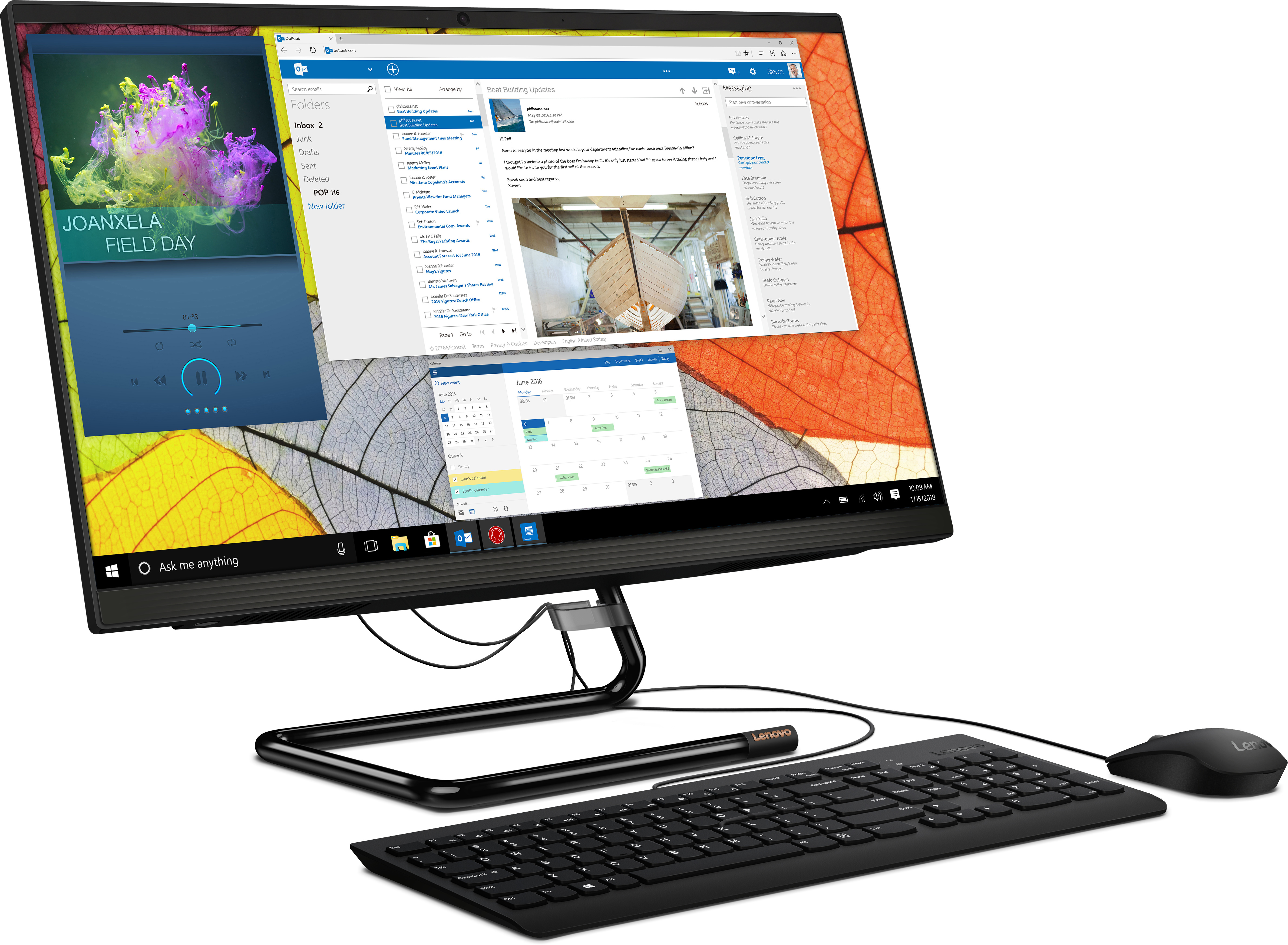 F0EW000WRK ideacentre aio 3 24are05 23.8"(1920x1080)/amd ryzen 3 4300u(2.7ghz)/4096mb/256ssdgb/dvdrw/int:amd radeon/bt/wifi/war 1y/6kg/black/dos + keyboard, mouse usb Lenovo Santreyd  - Вид №2