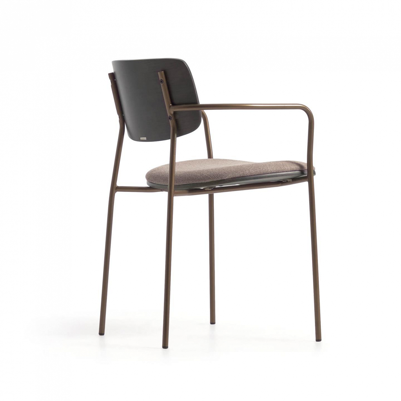 108297 Стул ясеневый шпон в темной отделке и металл с отделкой из латуни La Forma Maureen 