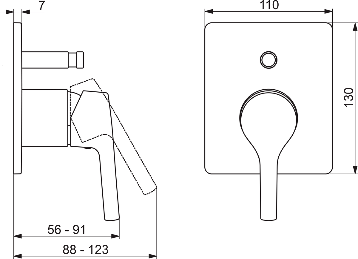 Oras 3986H Панель смесителя для ванны и душа 3986H Saga Style Хром  - Вид №1