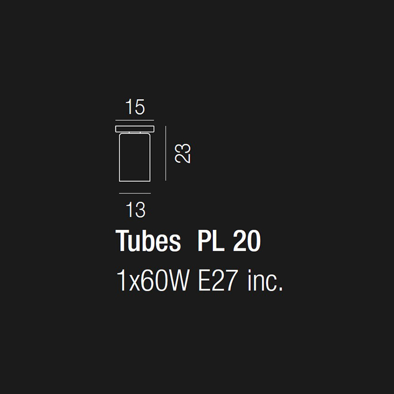 Потолочный светильник PL TUBES 20 FU NI от Vistosi PL TUBES 20 FU NI VISTOSI ДИЗАЙНЕРСКИЕ 244322 Белый  - Вид №3