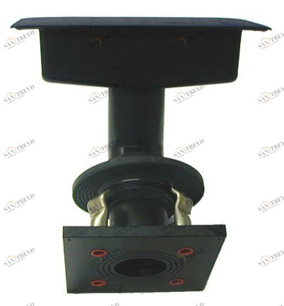 SANIT 750440500 Канал слив ПЭ, под углом 45 °, односторонний фланец, муфта анкеры из нержавеющей стали V4A 