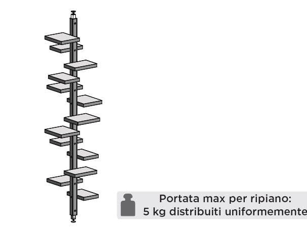 Книжный шкаф iroko с креплением пол-потолок In Stock Mogg ARCH-00005089 - Вид №1