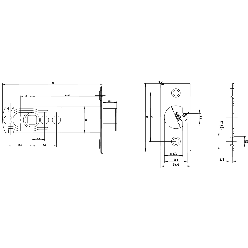 EDSON Защелка-кноб для межкомнатных дверей в хромированном исполнении 89383163 STLM-1476002 - Вид №2