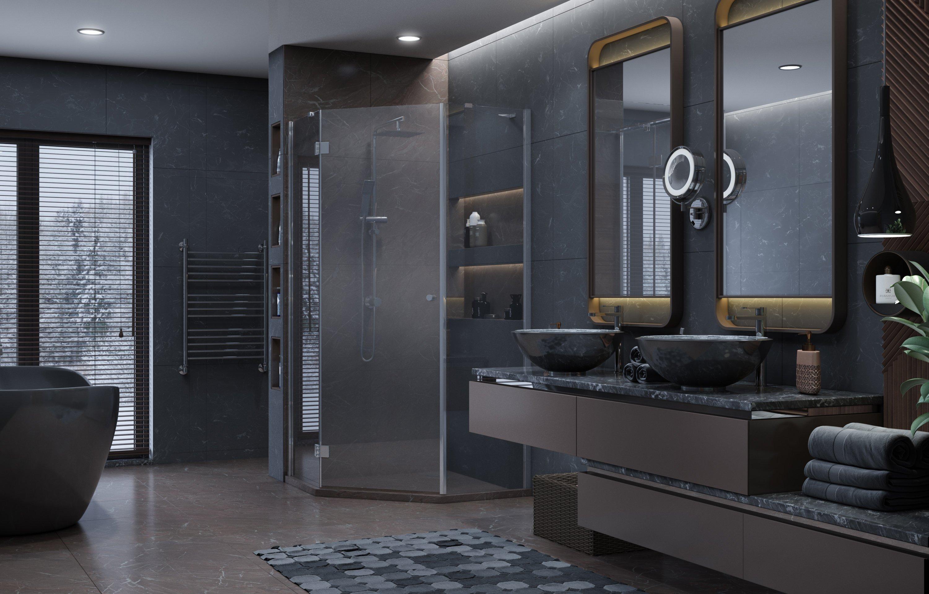 Душевое ограждение Ambassador Diamond 12011112L (1000x1000x2000), 1 место - Вид №1