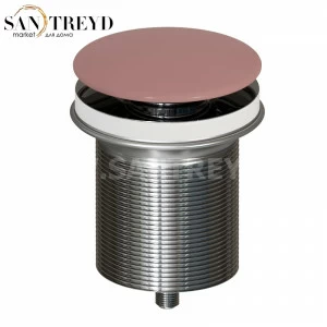 FL012FR Донный клапан с накладкой из керамики для раковин c перелива Globo 7 см цвет Розовый щербет Globo ACCESSORIES Италия