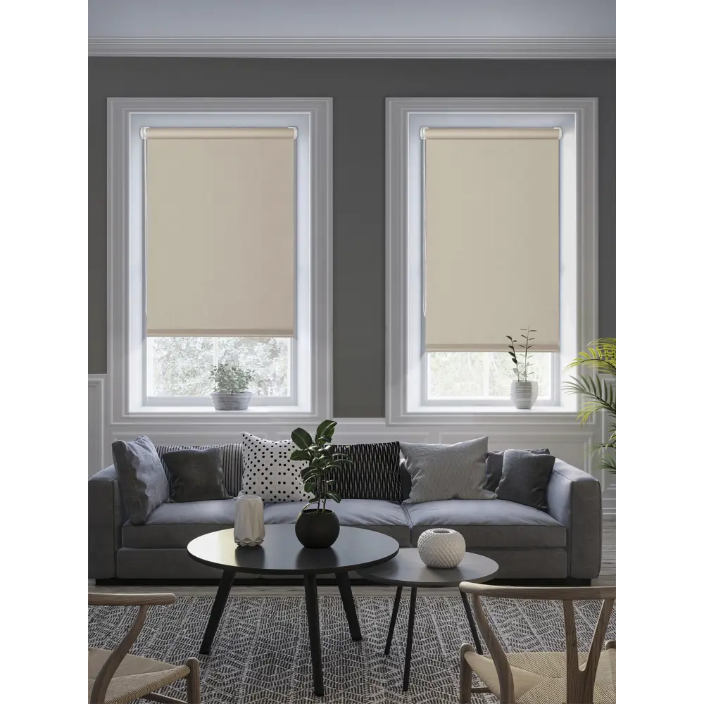 Штора рулонная блэкаут Midnight 55x175 см бежевая GARDEN STLM-2038068 - Вид №4