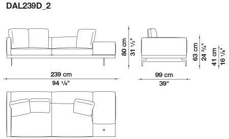 B&B Italia 3-х местный тканевый диван с шезлонгом Dock sun-id-1355318 - Вид №174