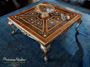 Modenese Gastone Низкий квадратный журнальный столик из массива дерева Casanova