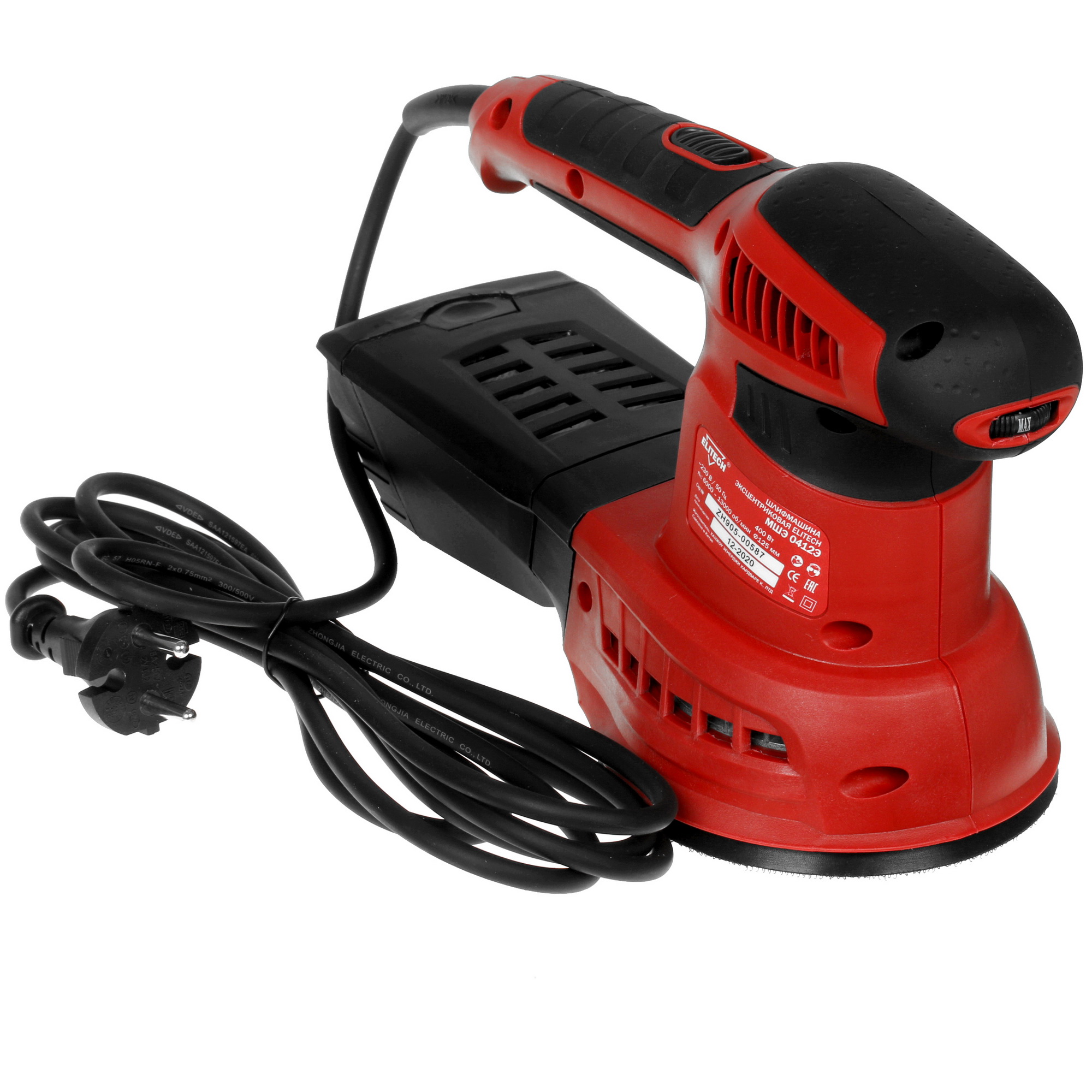 Эксцентриковая шлифмашинка Elitech МШЭ 0412Э 4775720 STDN-0105965 - Вид №6