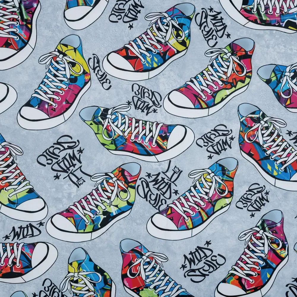 Штора на ленте «Кеды» 145х260 см цвет серый SEASONS STLM-2036249 - Вид №1