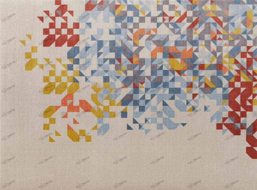 MEMEDESIGN Прямоугольный бархатный коврик с геометрическими мотивами sun-id-1493649