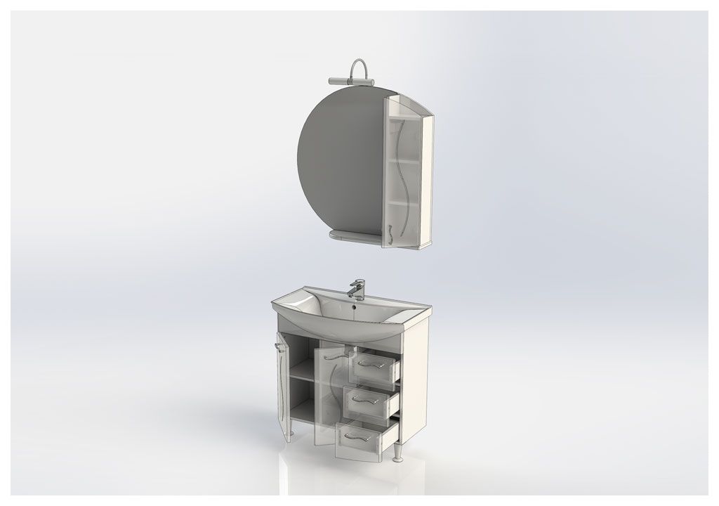 Мебель для ванной Aquanet Моника 85 белый 00187567 - Вид №4
