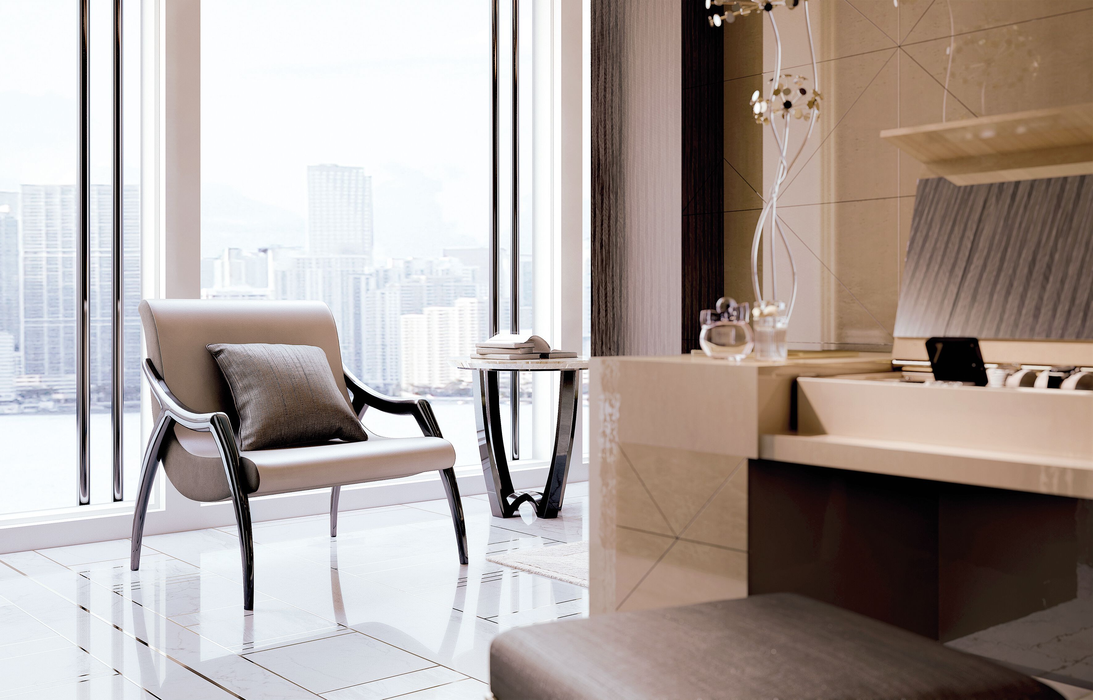 Кожаное кресло с подлокотниками Bizzotto Italia Symphony-Infinity ARCH-00000535