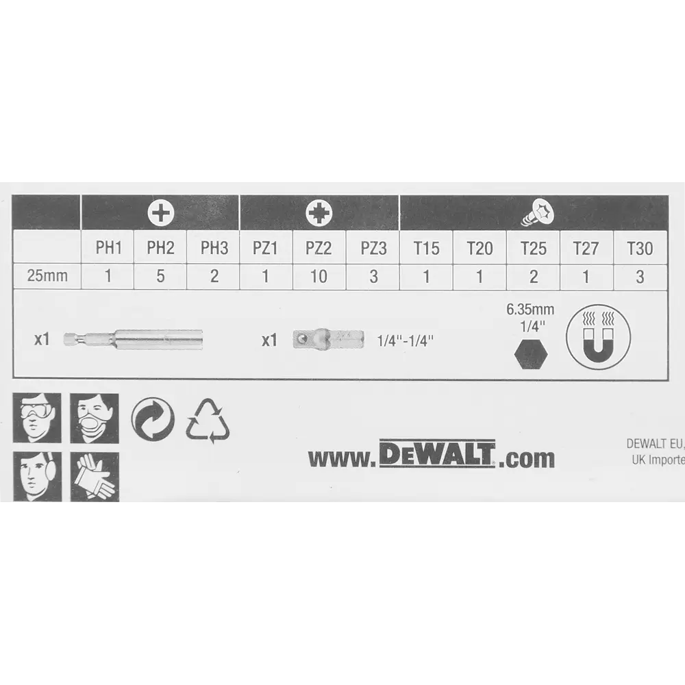 Набор бит Dewalt Impact Torsion DT70560T-QZ, 32 шт STLM-2128862 - Вид №4