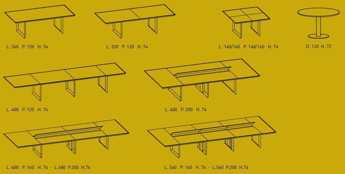 IFT Прямоугольный стол для переговоров из алюминия и дерева 45/90 sun-id-1487921 - Вид №3