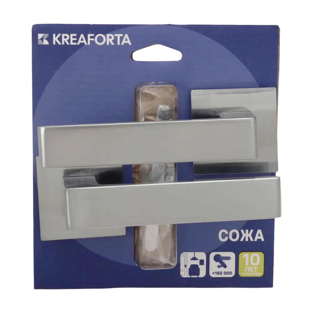 Дверная ручка на розетке KREAFORTA Сожа без запирания цвет хром STLM-2102417 - Вид №2