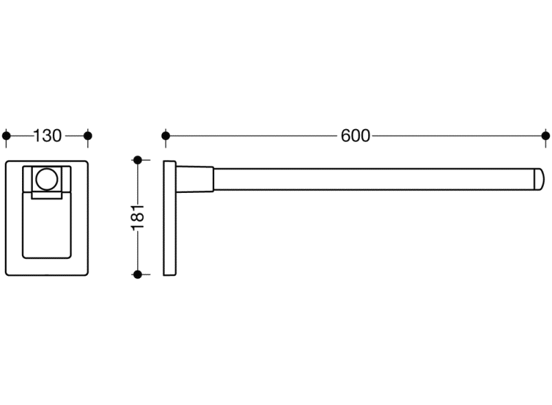 950.50.11099 Откидная опорная рейка моно HEWI Stützen  - Вид №4