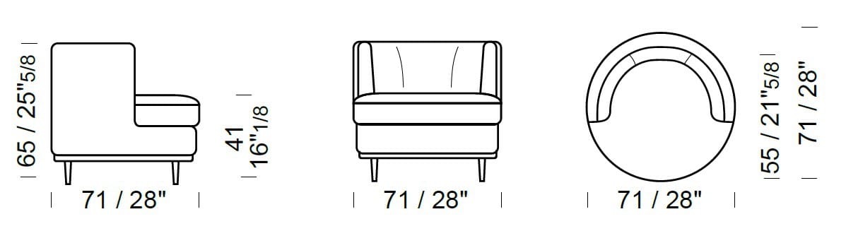 Тканевое кресло с подлокотниками Borzalino CAMY ARCH-00142015 - Вид №11
