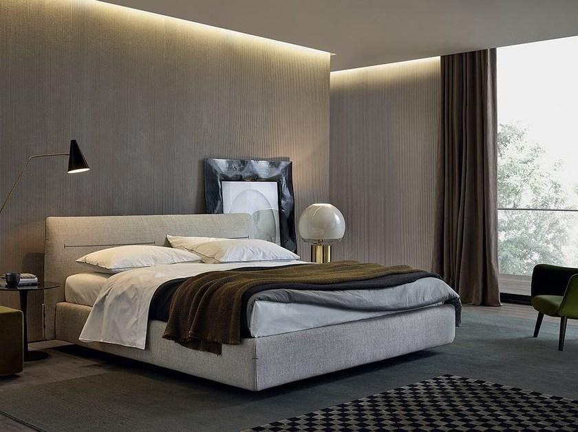 Poliform Двуспальная кровать из ткани с мягким изголовьем sun-id-1456234 - Вид №2