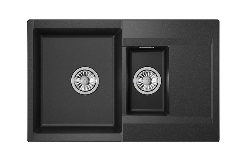 ES-7808, ЧЁРНЫЙ, кухонная мойка, кварц, ESTETICA GRANULA 7808-ST283 - Вид №2