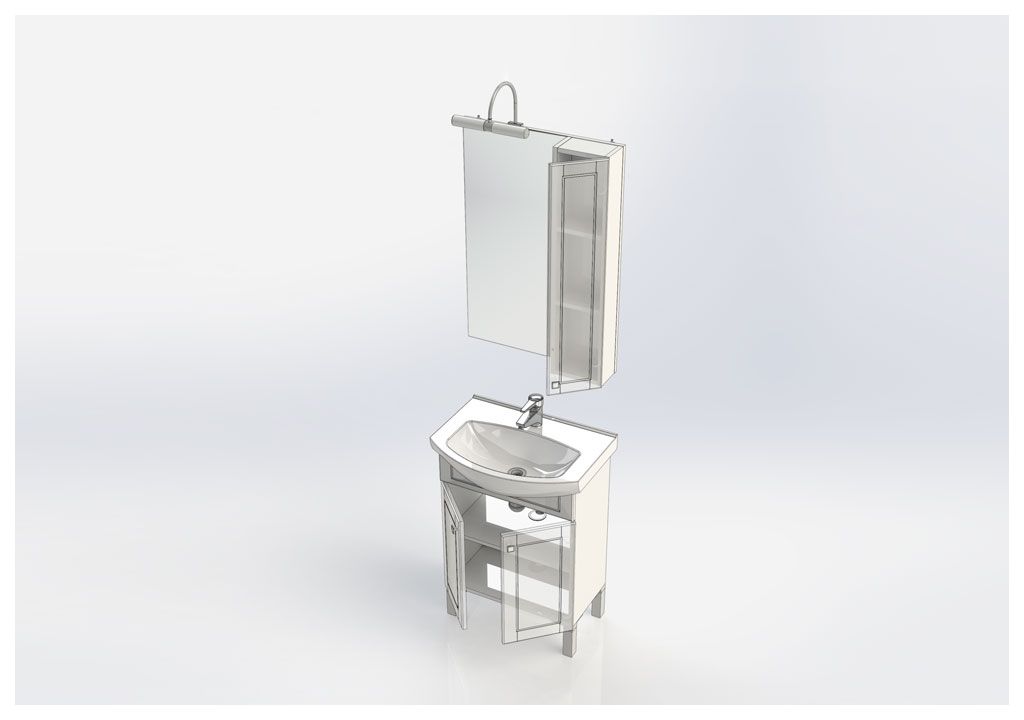 Мебель для ванной Aquanet Честер 60 белый/золото 00186335 - Вид №4