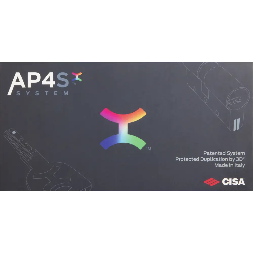 Цилиндр Cisa AP4S 0P3S7-90.12, 45x10x25 мм, ключ/шток, цвет никель, без вертушки STLM-2144331 - Вид №3