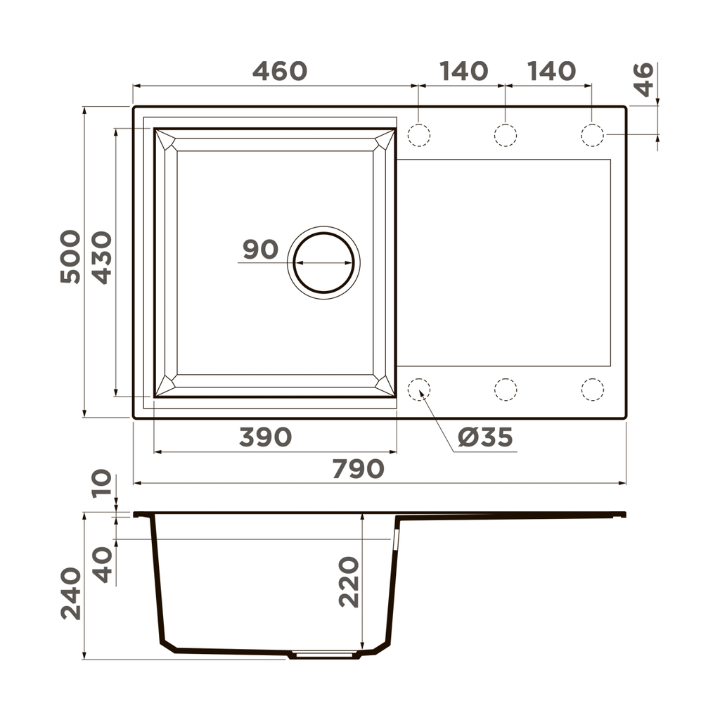 Кухонная мойка Sakaime 79 BE OMOIKIRI 4993277 - Вид №4