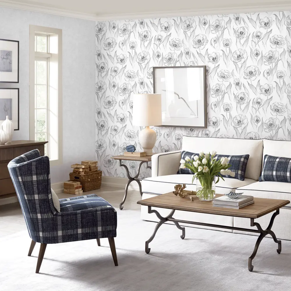 Обои флизелиновые Артекс Тюльпан белые 1.06 м 10532-02 STLM-2057053 - Вид №2