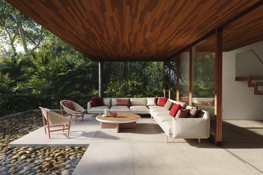 Kettal 3-х местный тканевый садовый диван Boma #25050 - Вид №2